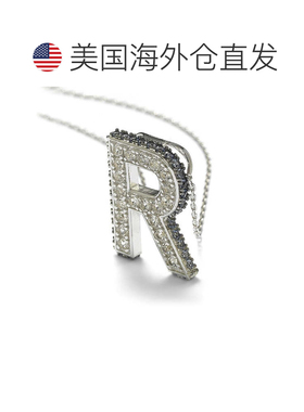自营Suzy Levian 纯银蓝宝石和钻石装饰字母吊坠 - 蓝色 美国奥莱