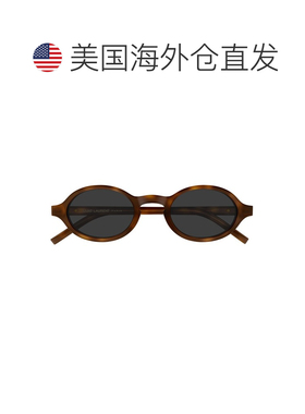 自营saint laurent哈瓦那字母组合醋酸椭圆太阳镜-黑色 美国奥莱