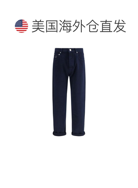 自营Brunello Cucinelli Cotton Straight-Leg Men's Jeans - blu