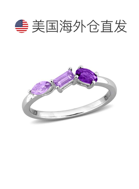 自营Mimi & Max Multi-Gem Three Stone Ring Sterling Silver -