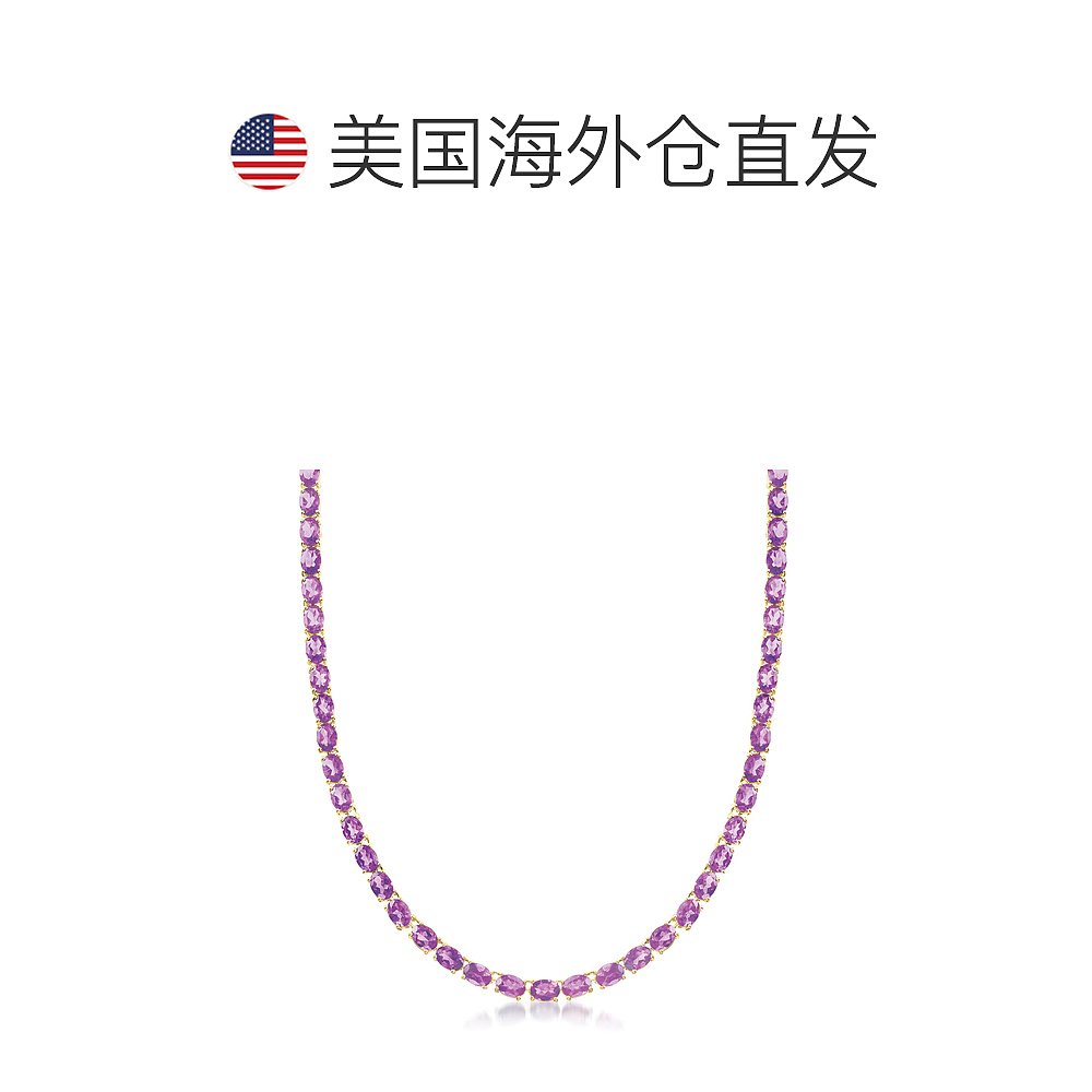 Ross-Simons Amethyst Tennis Necklace in 18kt Gold Over Sterl-图1