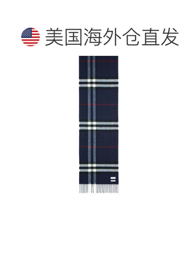 自营burberry'Mu Giant check '海军羊绒围巾-黑色 美国奥莱直发