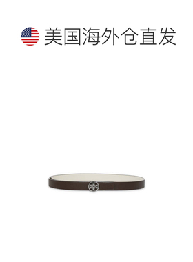 自营tory burch棕色Miller双面皮革腰带-黑色 美国奥莱直发