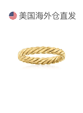 自营 Ross-Simons 14kt 黄金扭纹戒指 - 黄色 美国奥莱直发