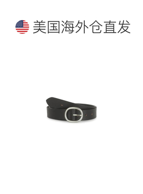 自营Lucky Brand穿孔皮质腰带-黑色 美国奥莱直发