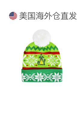 自营concept oneELF 发光嵌花 POM 袖口便帽 - 绿色 美 美国奥莱