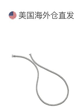 自营 geneviveGa 纯银立方氧化锆 4 毫米网球项链 - 白色 美国奥