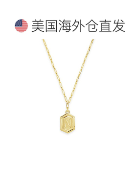 自营sterling forever六边形标签初始项链 - 金-n 美国奥莱直发