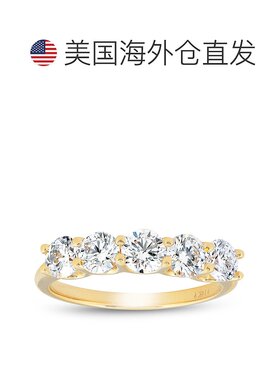 自营 pompeii31 1/4 克拉实验室制造钻石五石结婚戒指 14k 黄金 U