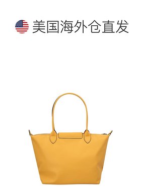 Longchamp Le Pliage Original 中号帆布和皮革托特包 - 橙色 【