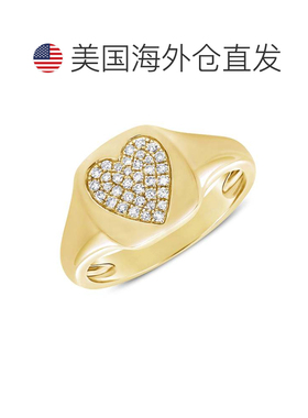 自营sabrina14K Yellow Gold Diamond Signet Ring - yellow gold