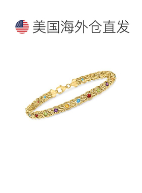 自营Ross-Simons 14 克拉黄金多石拜占庭手链 8 英寸 美国奥莱直