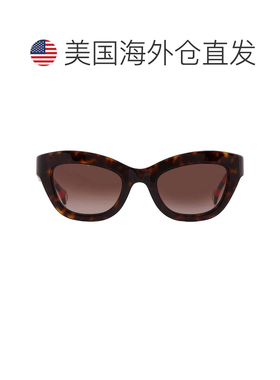 自营Carolina Herrera Brown Gradient Cat Eye Ladies Sunglasse