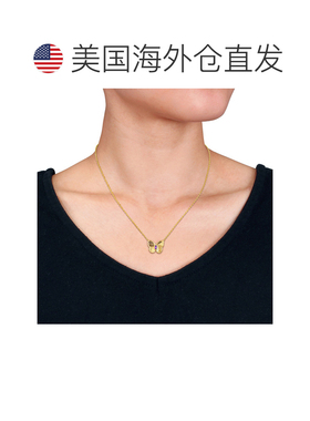 美国直邮julianna b 女士 项链蝴蝶吊坠水晶紫水晶