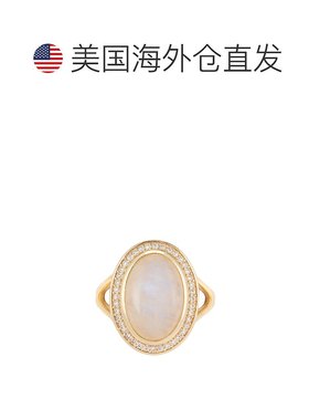 自营 Adornia 月光石光环戒指 14k 镀金纯银 - 白色 美国奥莱直发
