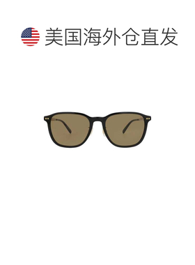 自营dunhill圆框回收醋酸纤维太阳眼镜-黑色金色棕色 美国奥莱直