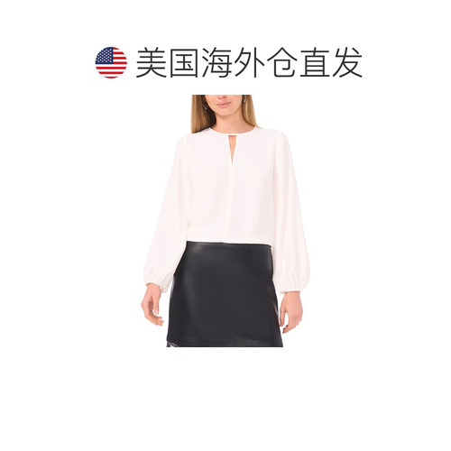 自营Vince Camuto Keyhole Blouse - white 美国奥莱直发 - 图1
