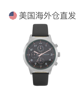 自营Kenneth Cole Men's 47mm Quartz Watch - black 美国奥莱直