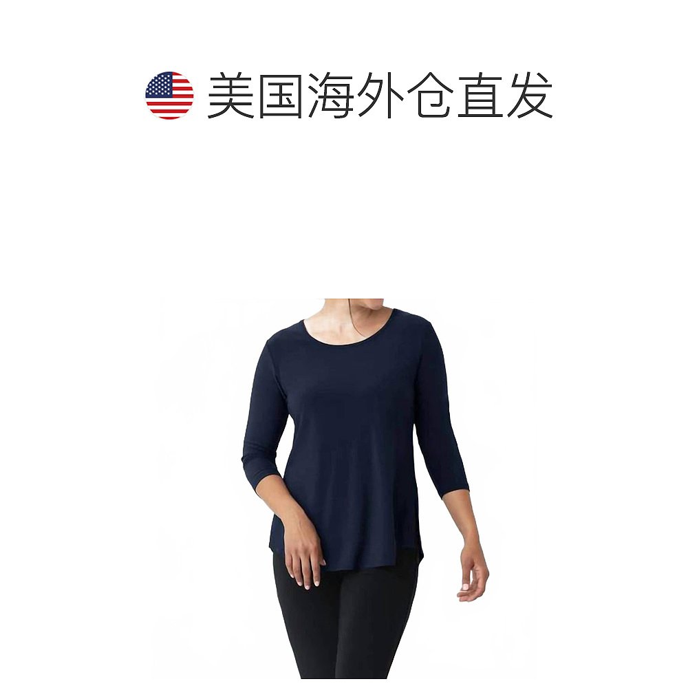 自营sympliTo Go Classic 3/4 Sleeve Top In Navy - navy 美国奥 - 图1