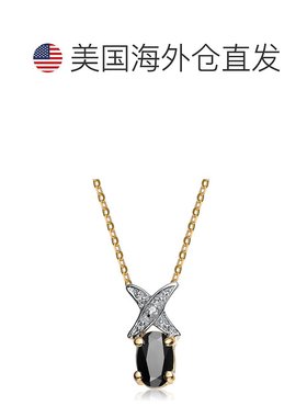 自营 genevive纯银白色立方氧化锆镀金透明和黑色立方氧化锆吊坠