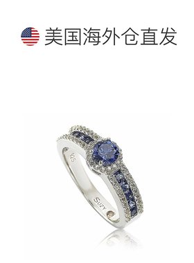 自营 Suzy Levian Sterling Silver Blue Sapphire & Diamond