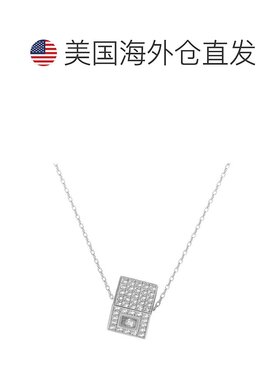 自营Chopard Happy Diamonds 18K 白金钻石密镶立方体吊坠项链 -