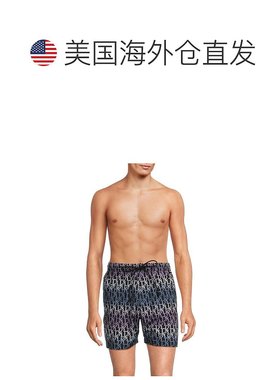 自营Karl Lagerfeld Paris Swim Trunks Men's  Black Ombre Prin
