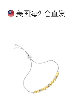 自营 vir jewels1/10 cttw 钻石 Bolo 手链镀金银珠风格 - 黄色