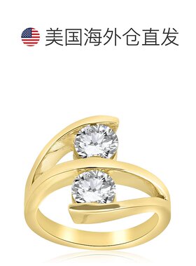 自营 pompeii32 克拉钻石强化两颗宝石 Forever Us 订婚戒指 14k