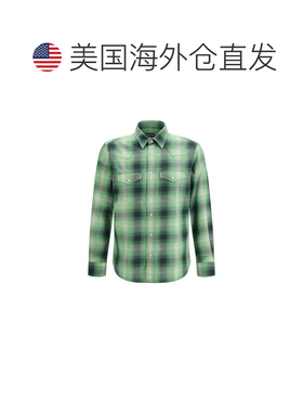 自营Tom Ford Cotton Pattern Men's Shirt - bicolor 美国奥莱直