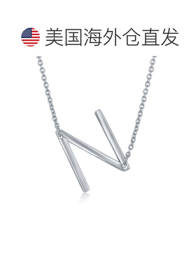 自营simona纯银侧面初始项链 - n 美国奥莱直发