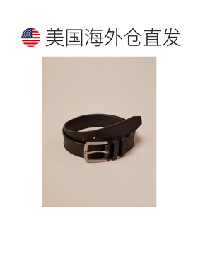 自营lucky brand拉奇品牌三针缝线皮带-黑色 美国奥莱直发
