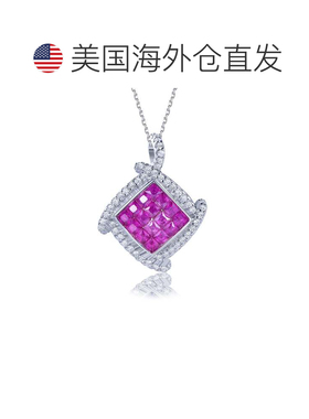 自营Suzy Levian Sterling Silver Invisible Set Red White Cubi