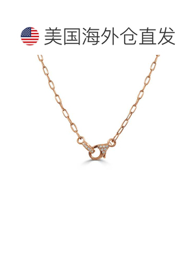 自营sabrina14k 金 & 钻石回形针链式项链 - 玫瑰色 美国奥莱直发