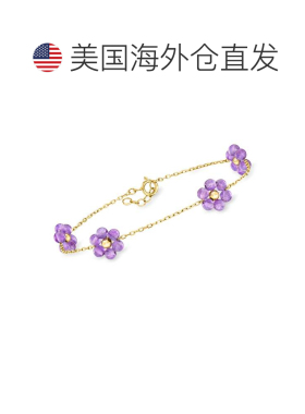 自营RS Pure by Ross-Simons Amethyst Flower Station Bracelet
