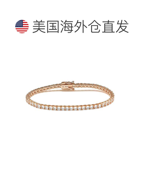 自营Suzy Levian 方晶锆石纯银 7 英寸网球手链 - 粉红色 美国奥