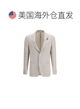 自营Lardini Silk Men's Blazer - beige 美国奥莱直发