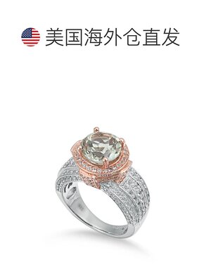 自营 Suzy Levian 两色纯银圆形 5.01 cttw 绿色紫水晶戒指 - 绿