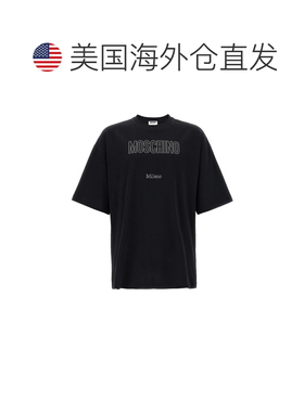 自营Moschino Men's Rhinestone Logo T-Shirt - black 美国奥莱