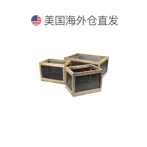 自营happimess Fallon Modern Minimalist Handmade Wooden Metal - 图1