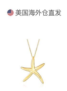 自营 Ross-Simons 意大利 14 克拉黄金海星吊坠项链 - 18 英寸 美
