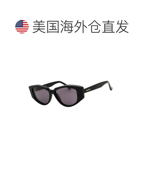 自营Max Mara女士MM0161 52mm太阳镜-黑色/深灰色 美国奥莱直发