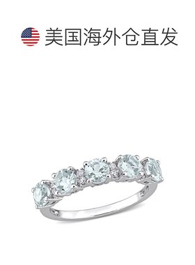 自营 925 纯银 Mimi & Max 1 3/8 克拉 TGW 海蓝宝石和白色托帕石