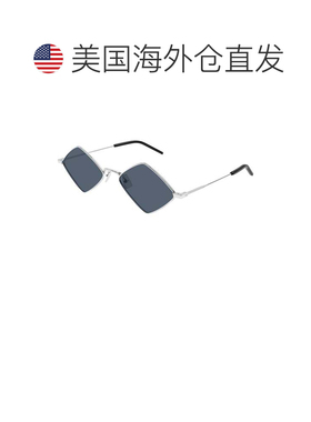 自营saint laurent银色Sl 302 Lisa金属超大钻石太阳镜-灰色 美国