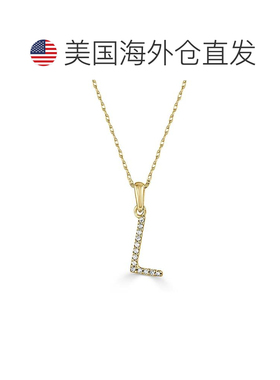 自营 sabrina14k 金和钻石初始项链 - 黄色 l 美国奥莱直发吊坠