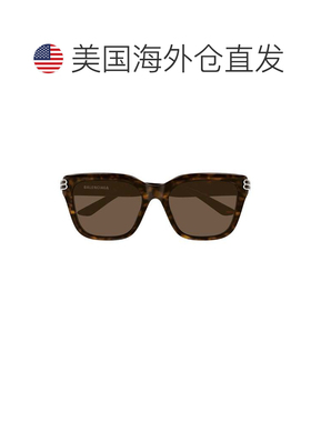 自营balenciagaBb0433sk大方形镜框太阳眼镜-黑色 美国奥莱直发