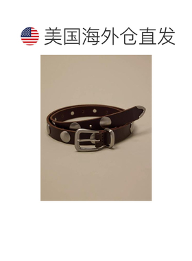 自营Lucky Brand大饰钉皮革腰带-绿色 美国奥莱直发