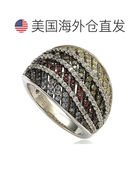 自营Suzy Levian 纯银方晶锆石多色密钉戒指 - 多色 美国奥莱直发