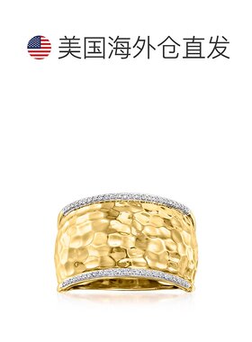 自营Ross-Simons 18kt 金锤钻戒指 - 白色 美国奥莱直发