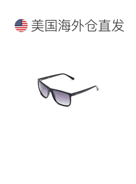 自营guess哑光塑料方形太阳镜 - 黑色 美国奥莱直发